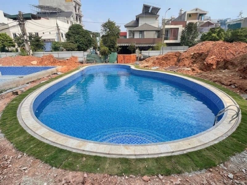 Dự án thi công bể bơi cho anh Tiến tại Hồ Chí Minh